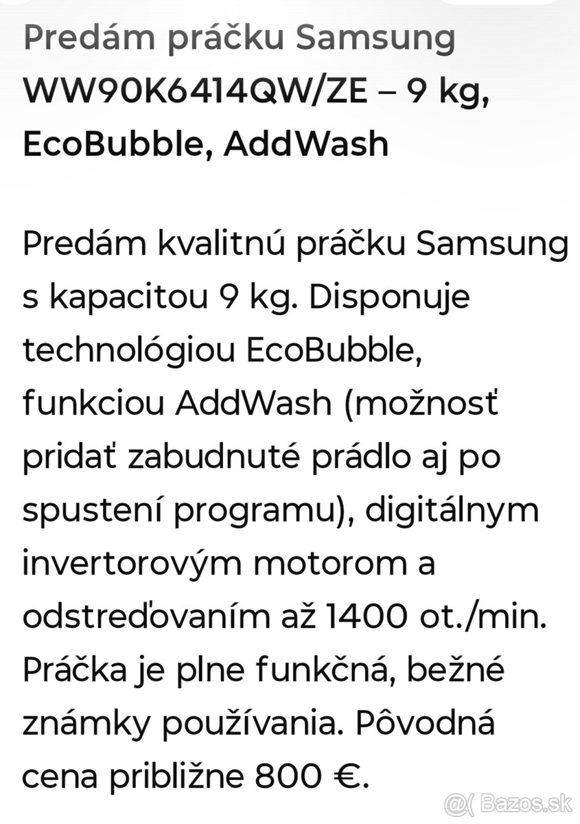 SAMSUNG 9kg eco bubble, add wash - 5
