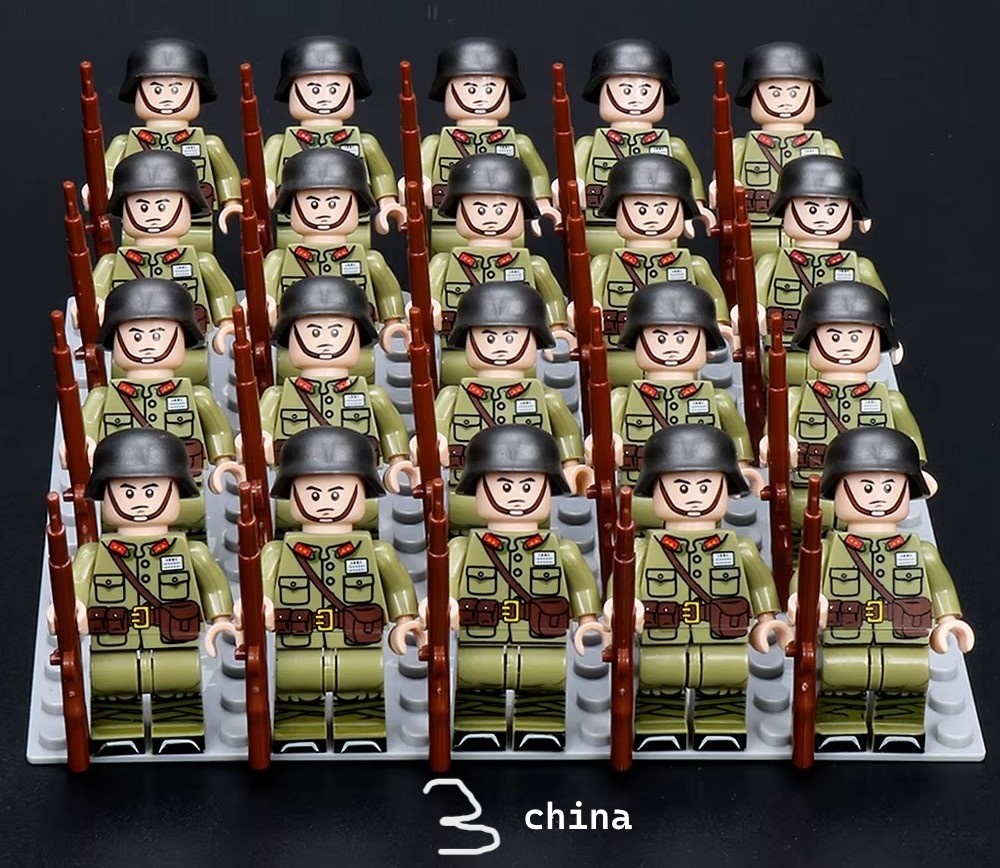 Vojaci 2. svetova vojna 20 ks+podlozka a zbrane - 5