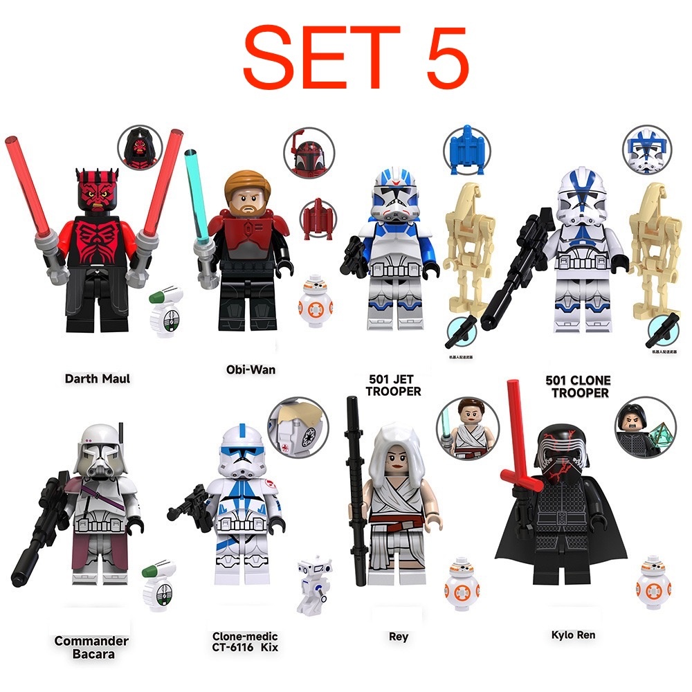 Rôzne figúrky Star Wars 4 (8ks) - typ lego - nové - 5