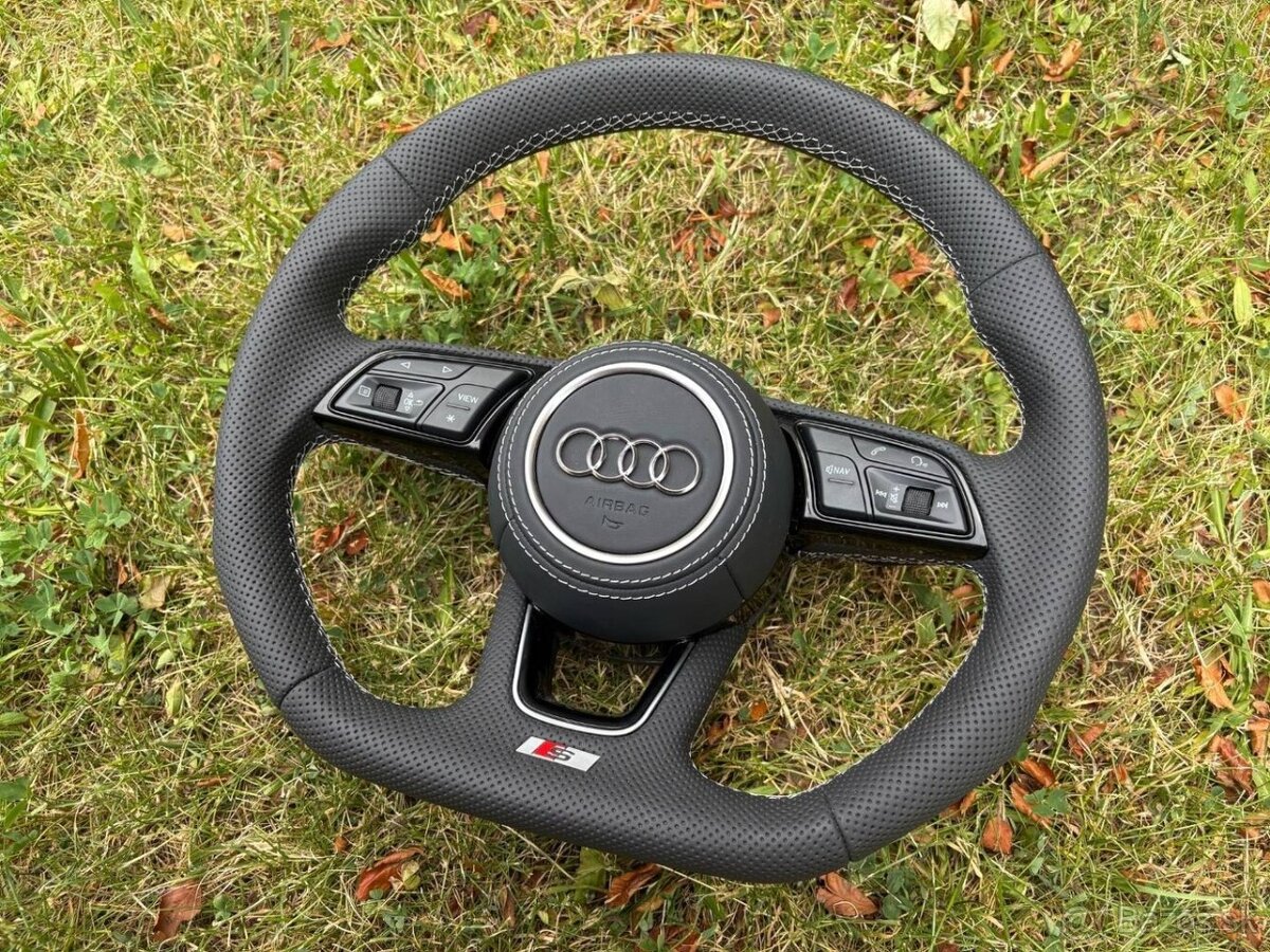 AUDI VOLANT ZKOSENY SPORTOVY + PADLA + AIRBAG - 5