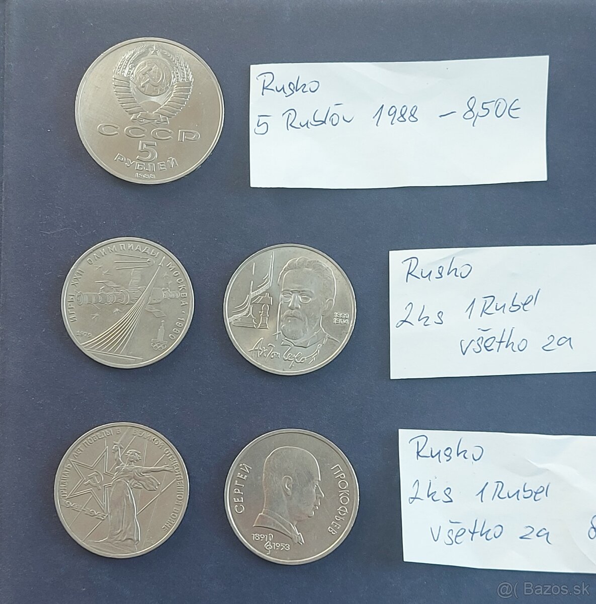 Zbierka mincí - Anglicko,Spojené Kráľovstvo, Rusko, Ruble - 5