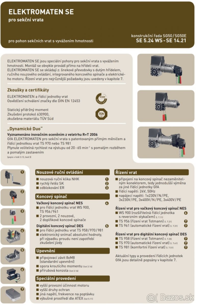 Pohon brány GfA-SE 5.24 - 25.40 - 5