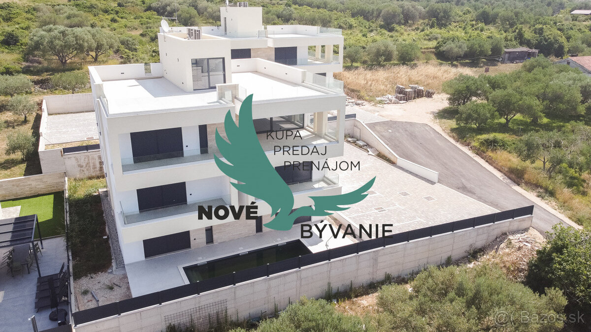 Novostavba apartmán s výhľadom na more, 150m od mora v Chorv - 5