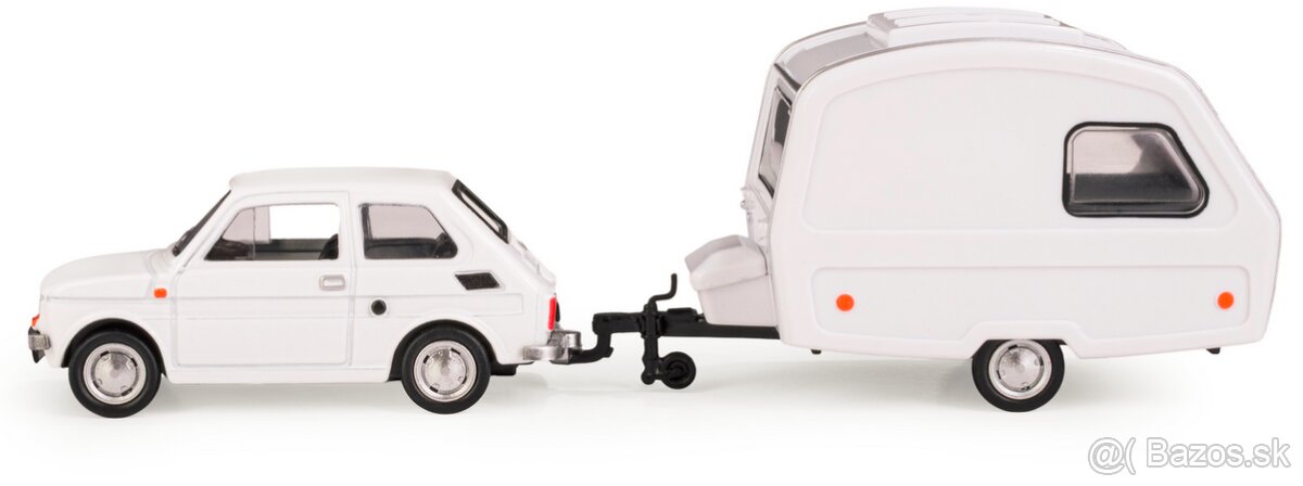 Fiat 126 + Niewiadow N250C 1:43 white - 5