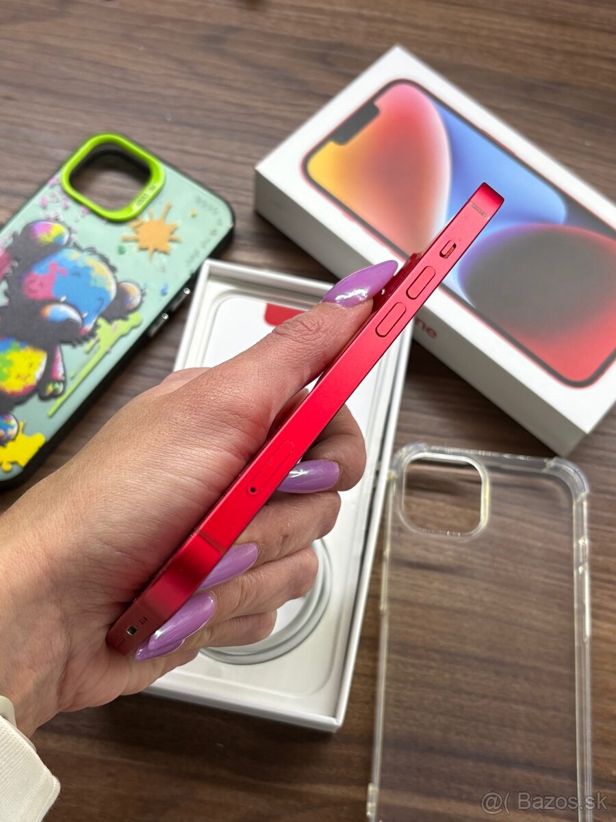 Apple iPhone 14 128GB Red- tip top stav - 5