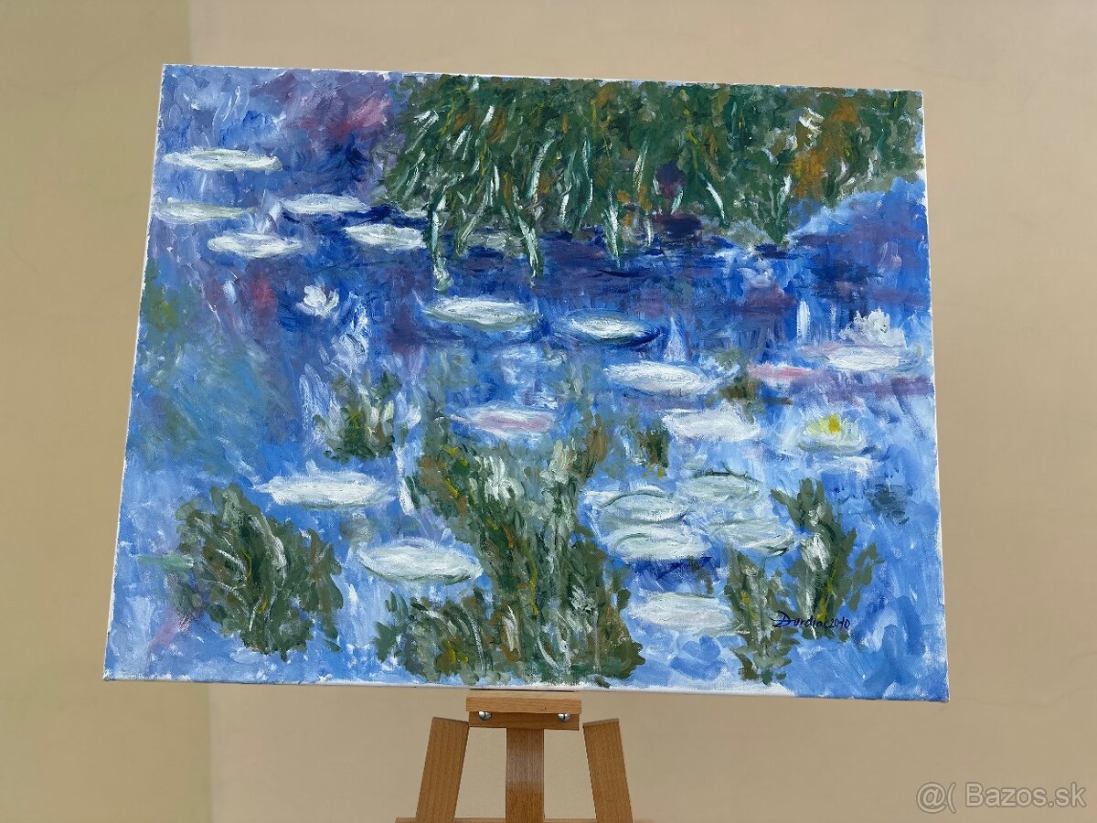 Lekná – olej na plátne, ručne maľovaný obraz 70 x 90 cm - 5