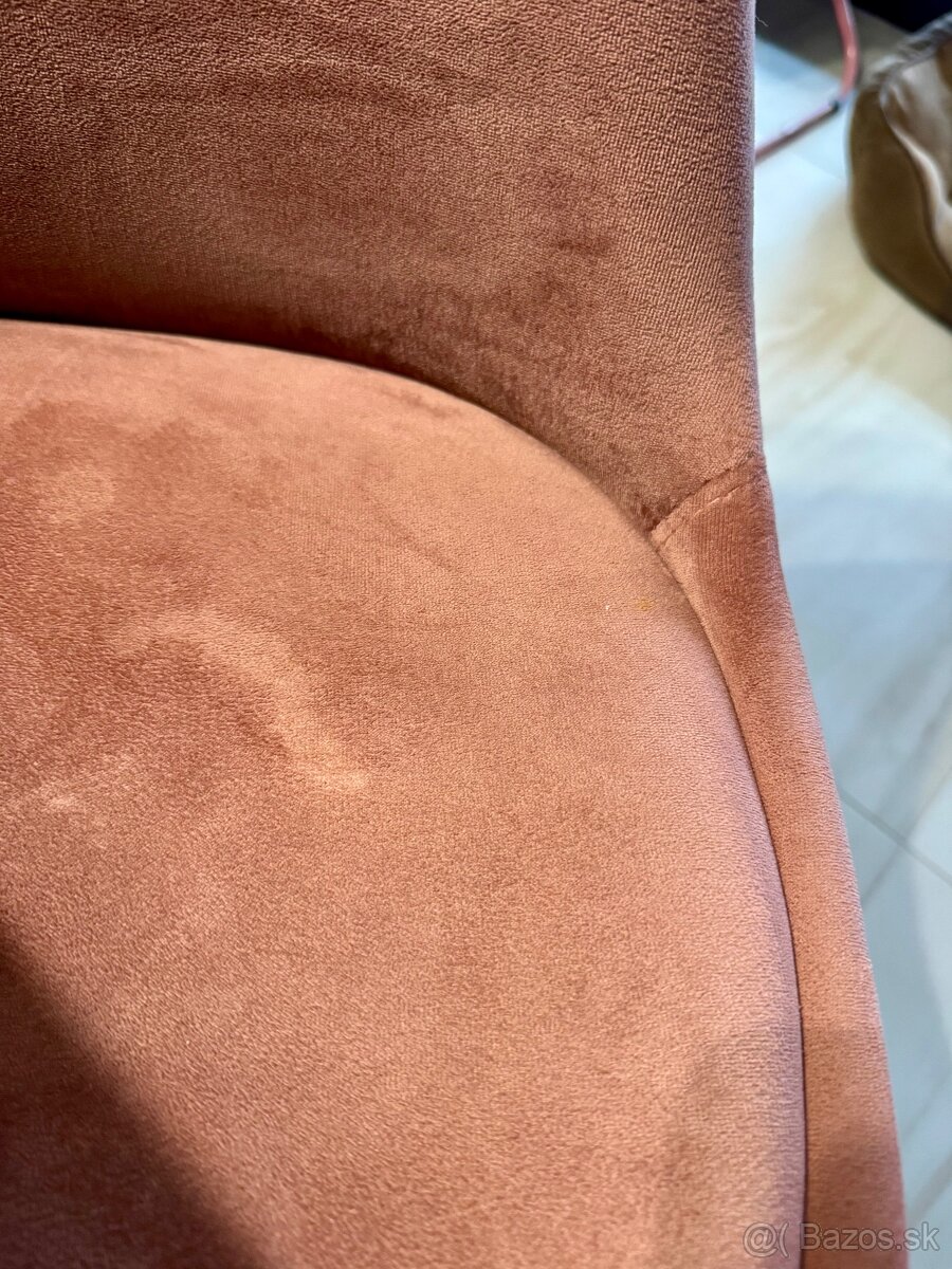 Štýlové zamatové jedálenské stoličky - 5