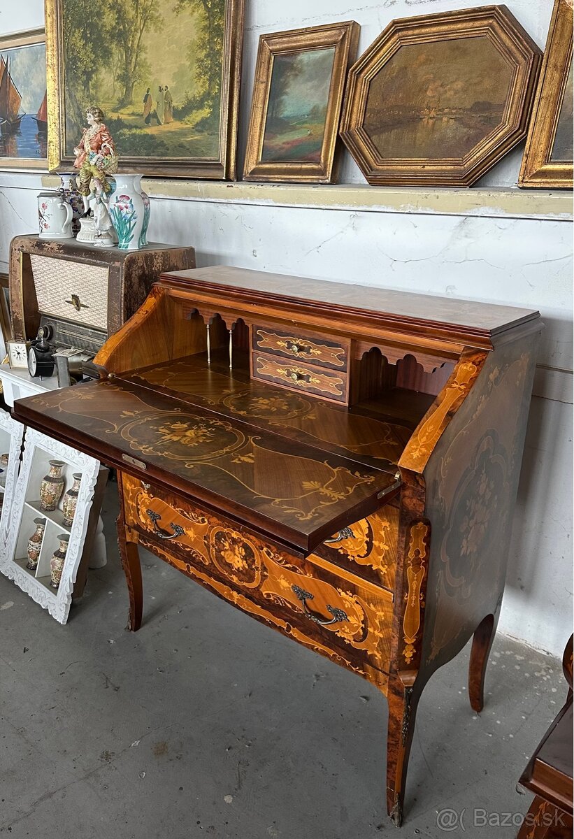 Intarzovaná písacia komoda - 5