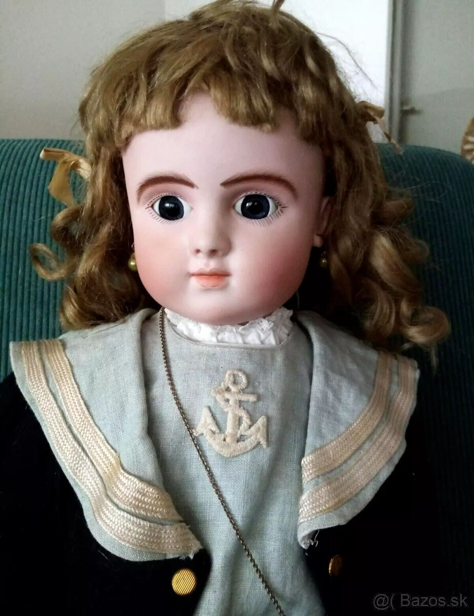 Vzácna stará francúzska bábika Baby Steiner so zatvorenými ú - 5