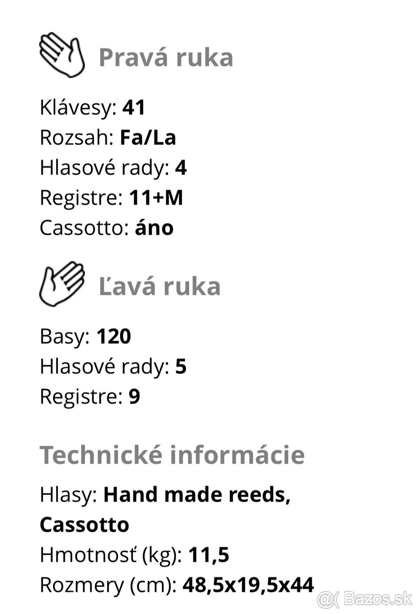 Predám akordeón Scandalli Super IV - 5