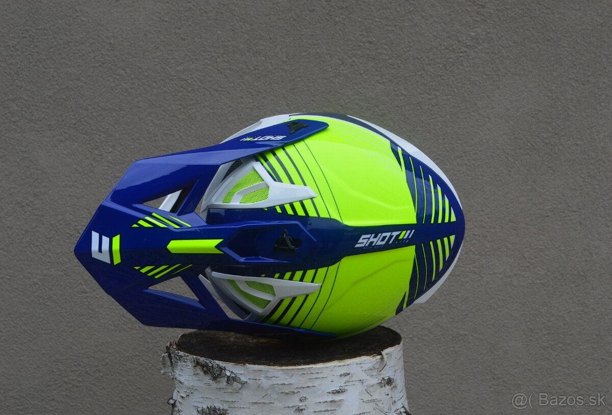 SHOT CARBON Kevlar prilba helma okuliare modro žltá - 5