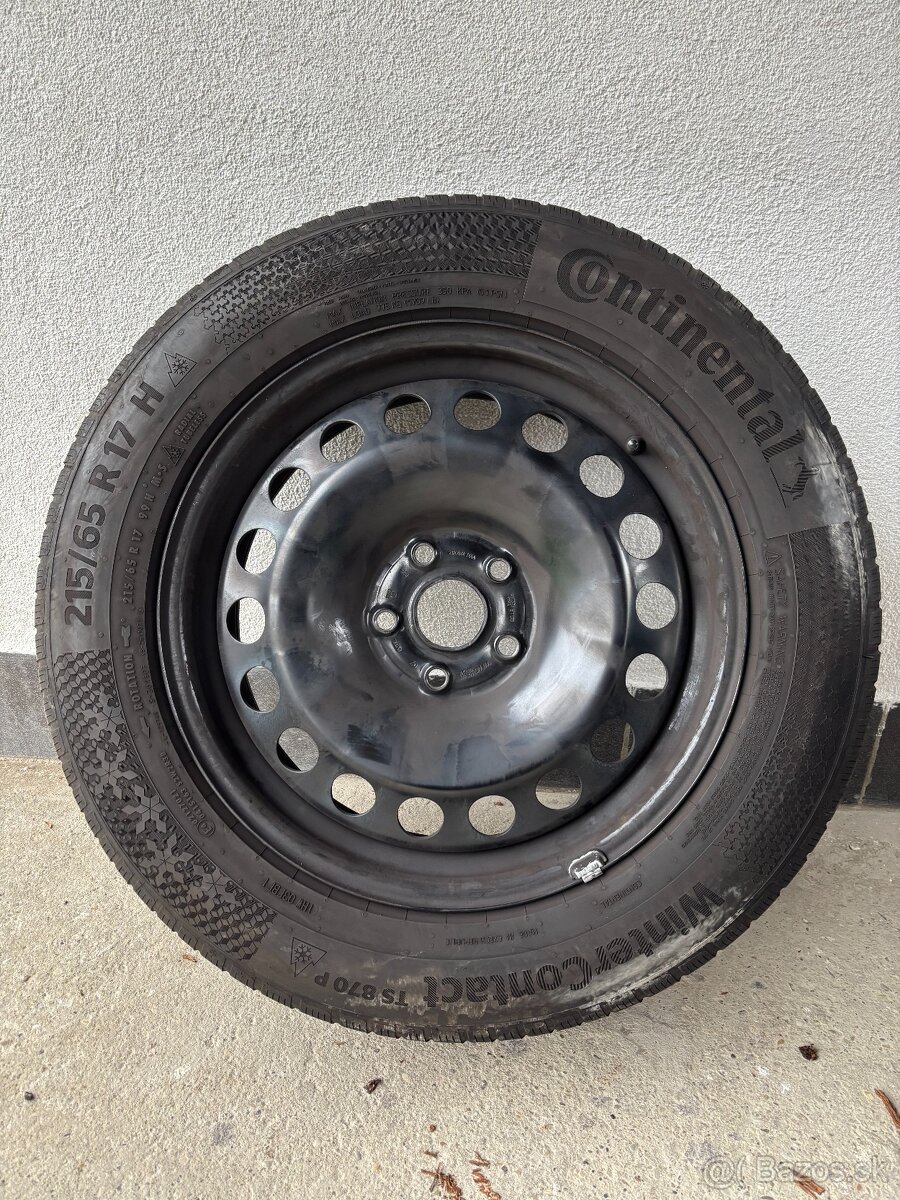 Zimné pneumatiky 215/65 R17 + Plechové disky 5x112 - 5