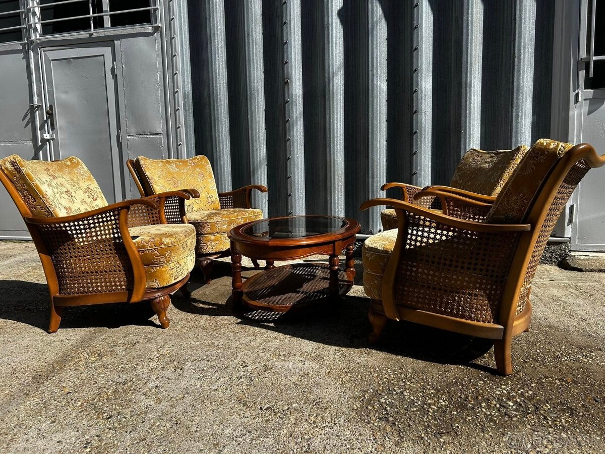 Starožitné ratanové kresla / sedenie - 5