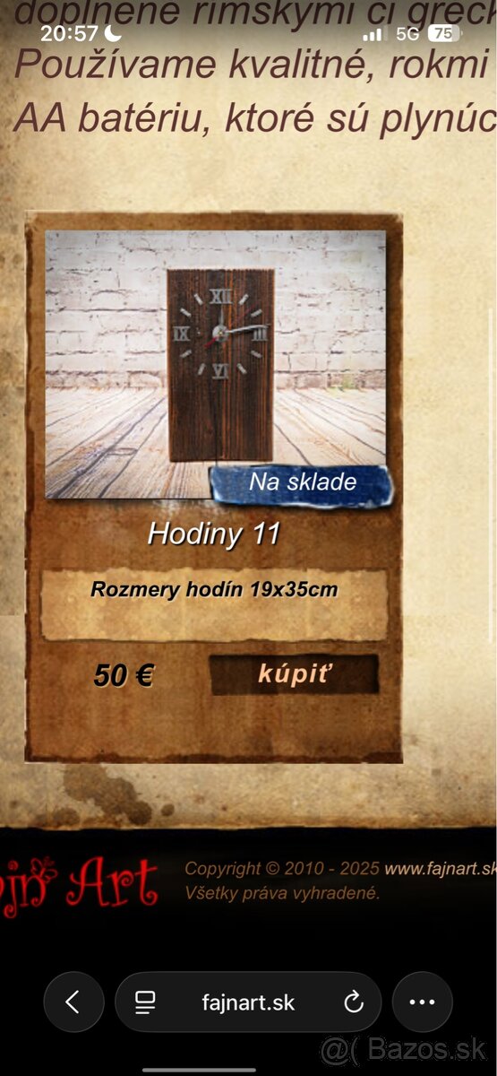 Nástenné hodiny Fajn Art - 5