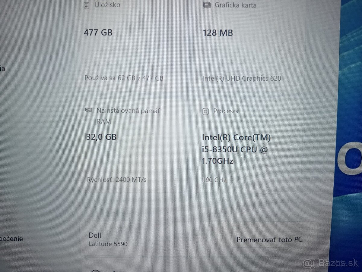 dotykový Dell Latitude 5590 ,Intel® Core™i5 ,32gb ram ,Win11 - 5
