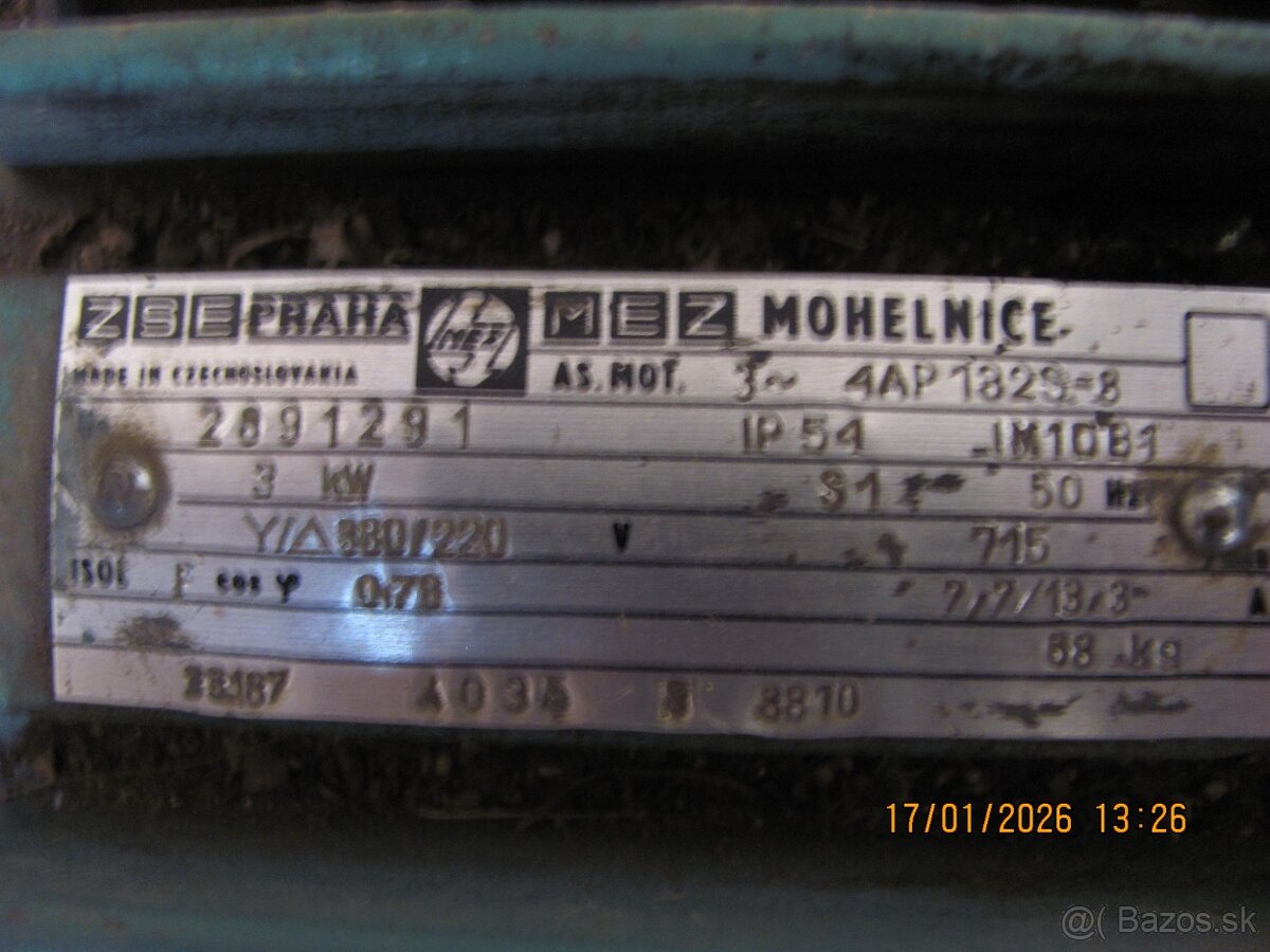 Elektromotor 3kW - 715ot./min - Hvezdový - 5