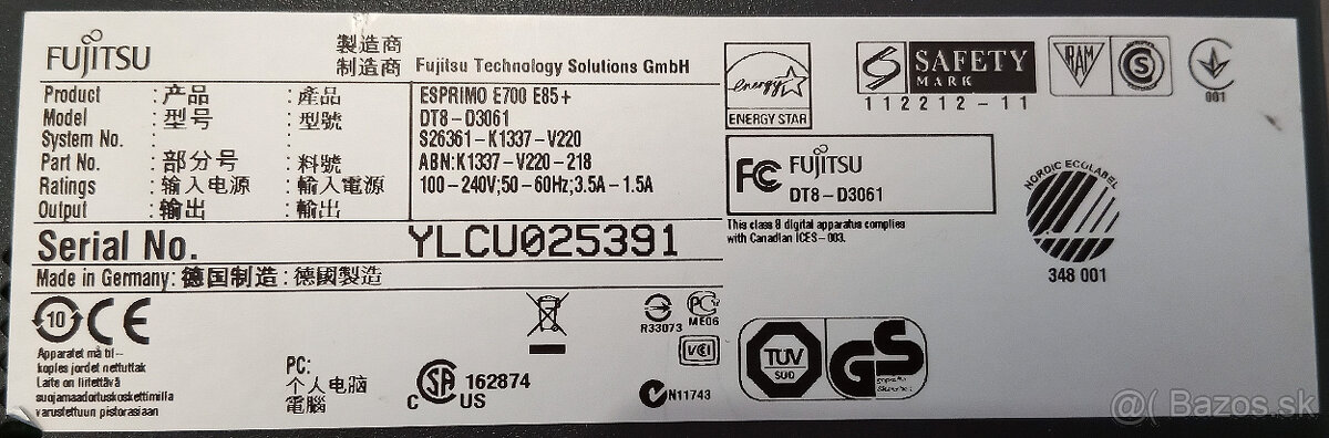 FUJITSU Esprimo e700 e85+ - 5