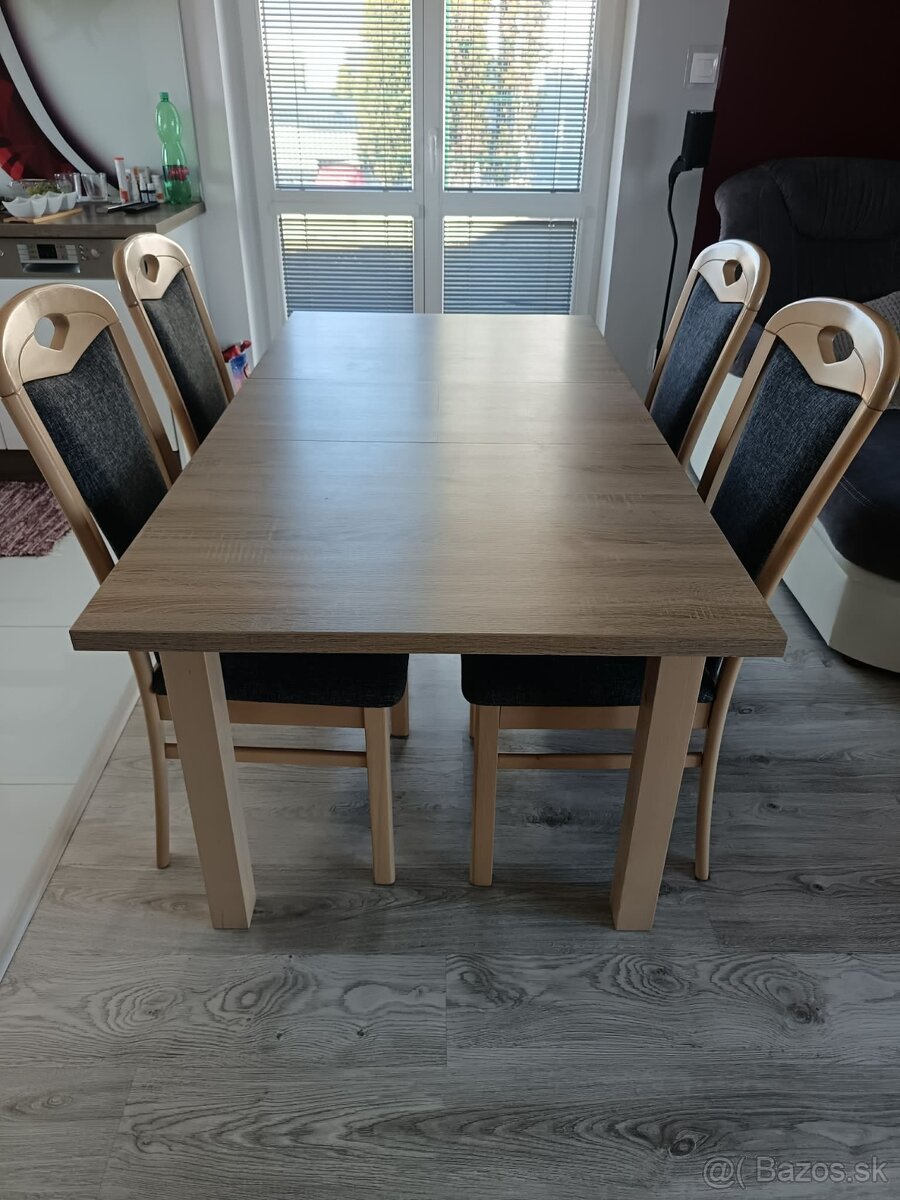 Predám jedálenský stôl so stolickami - 5