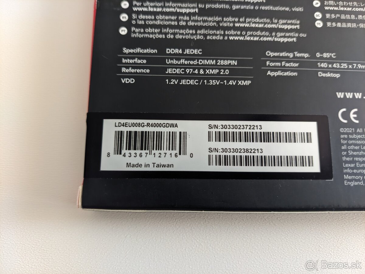 Lexar ARES RGB DDR4 16GB KIT (2x8) 4000MHz CL18 - 5