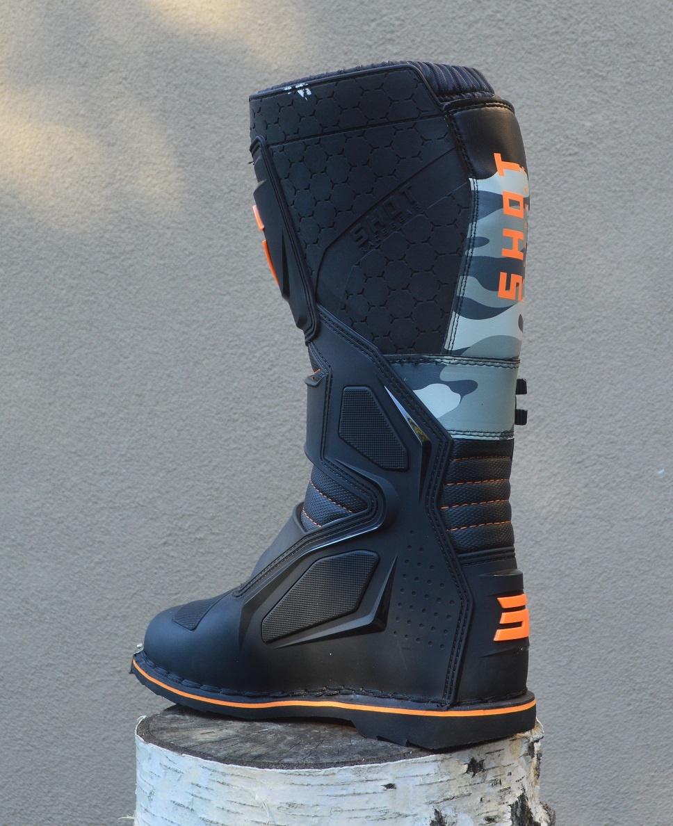 Čižmy topánky SHOT sivé maskáč oranžové - 5