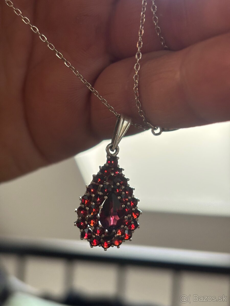 Náhrdelník s českým granátom - 5
