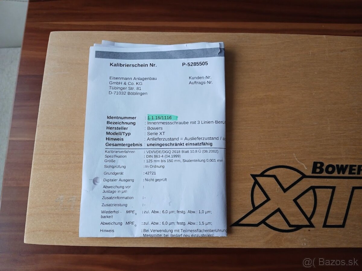 3-dotykový dutinomer Bowers 125-150 - 5