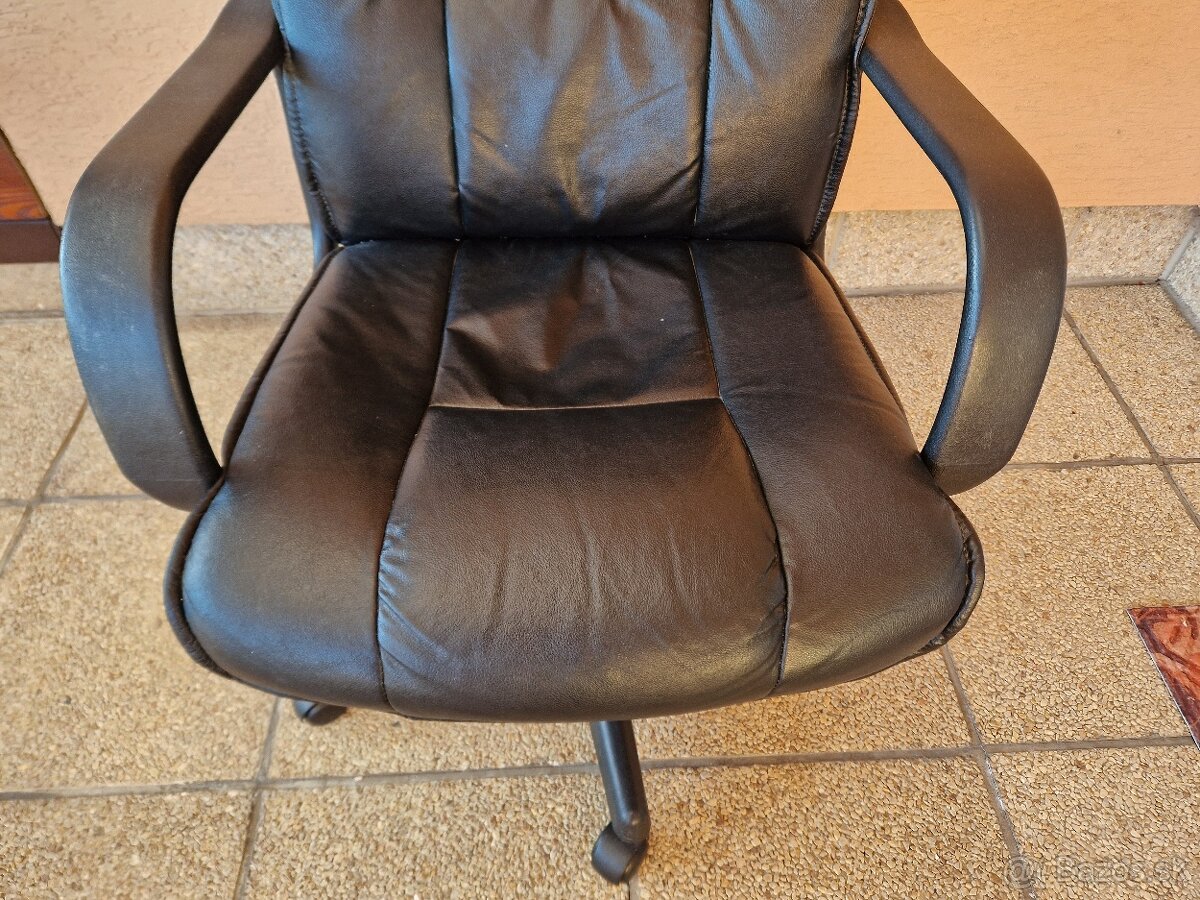 Kancelárska stolička kožená - 5