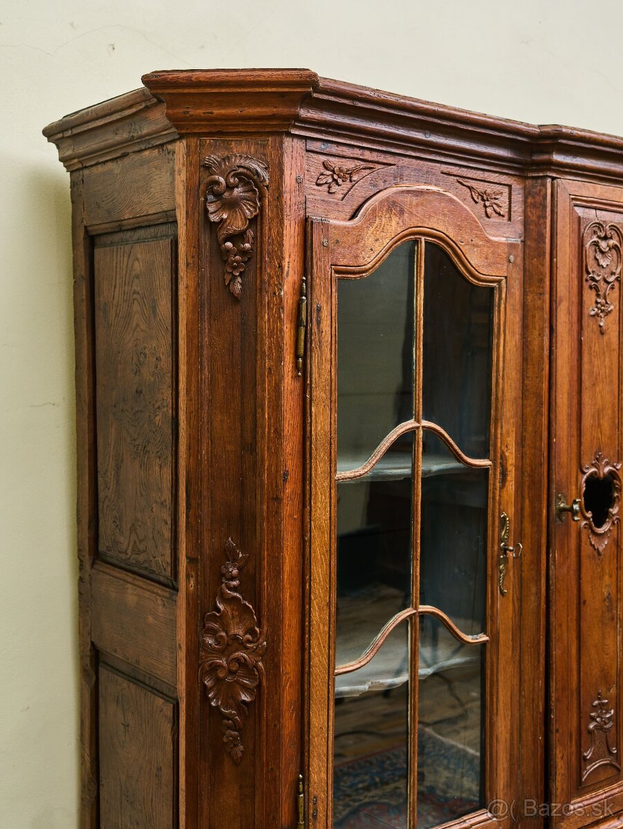 Vyrezávaná lutyšská dubová knižnica z 19. storočia - 5