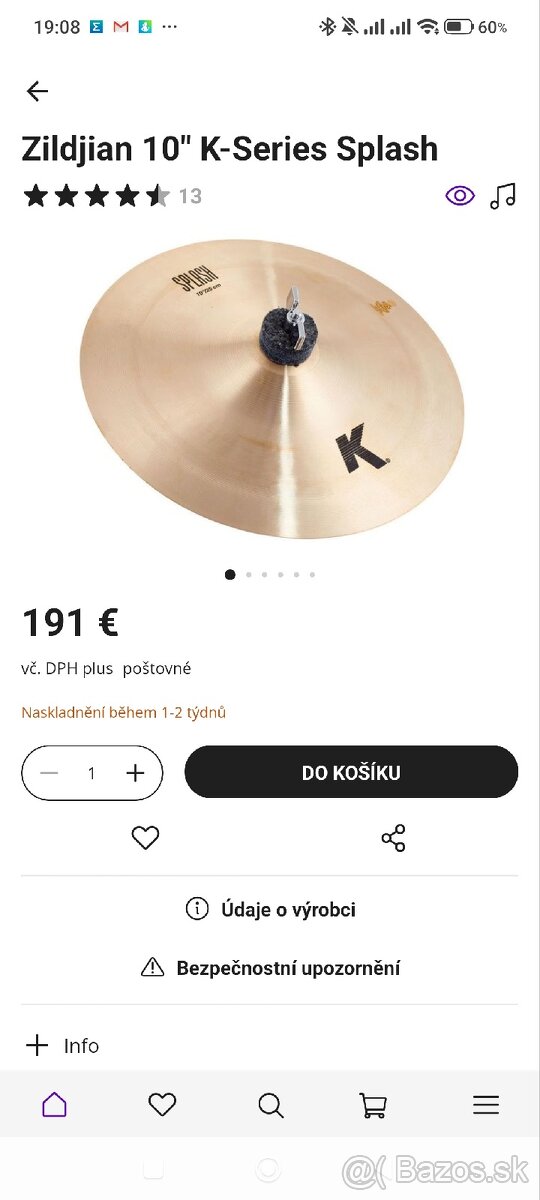 PREDAM SPLASH ZILDJIAN K" CUSTOM 10" - 5