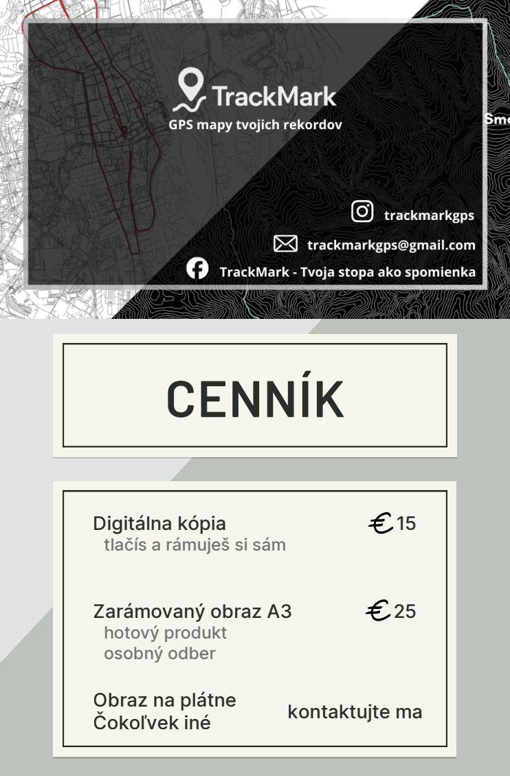 Originálny darček pre bežcov - obraz z GPS mapy - 5