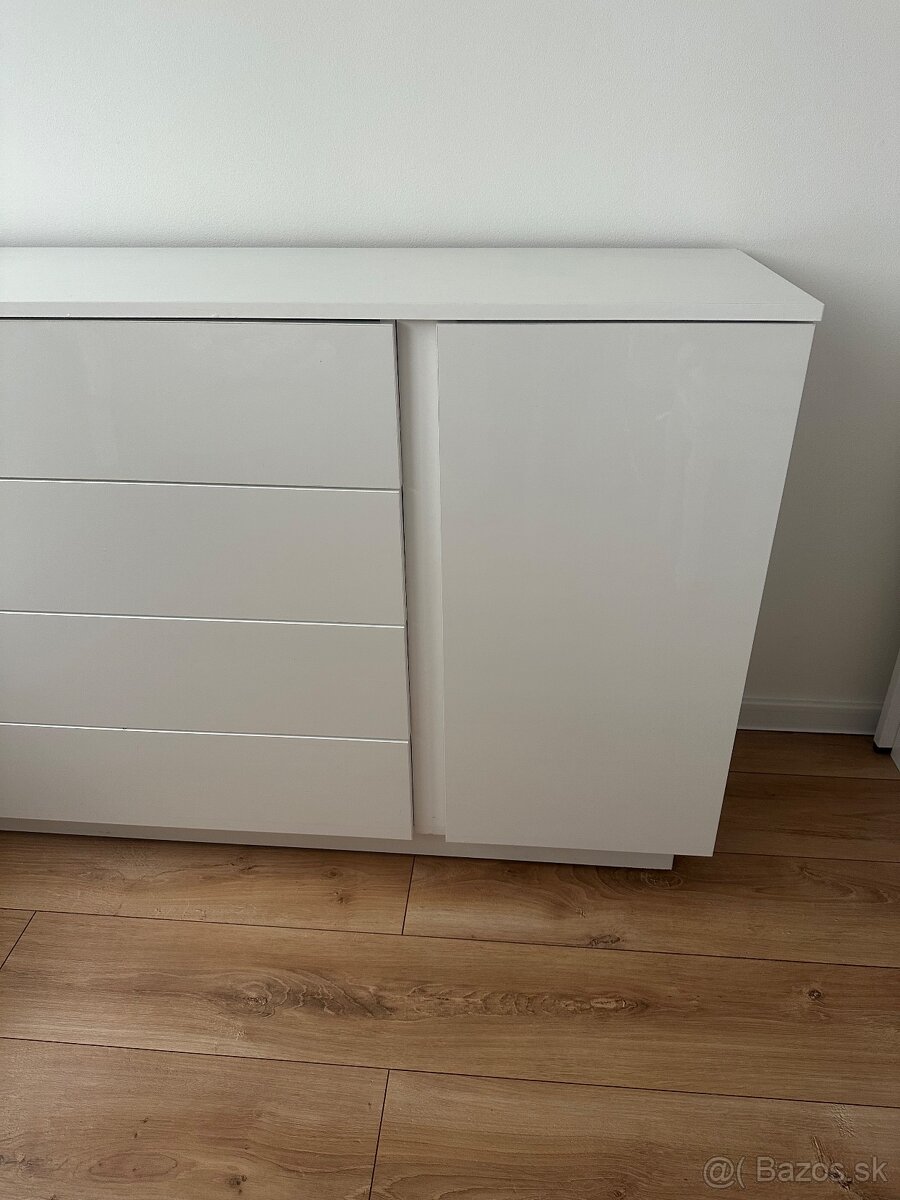 Komoda, biela lesklá - 5