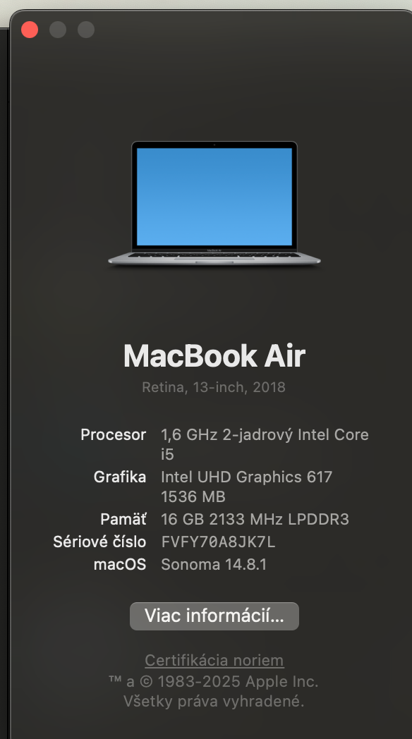 MacBook Air 13” (2018) – 16 GB RAM, 256 GB – výborný stav - 5