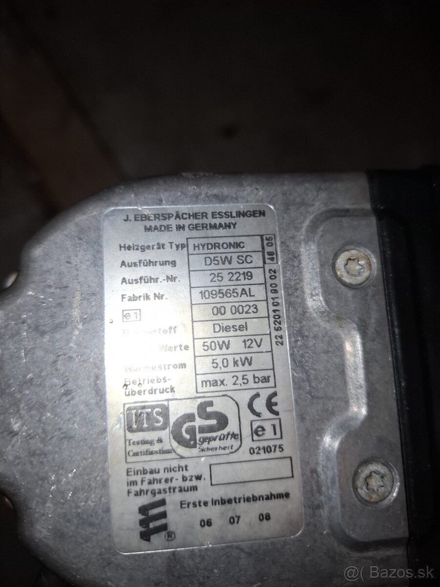 nezávislé kúrenie Hydronic D5WSC Eberspacher - 5