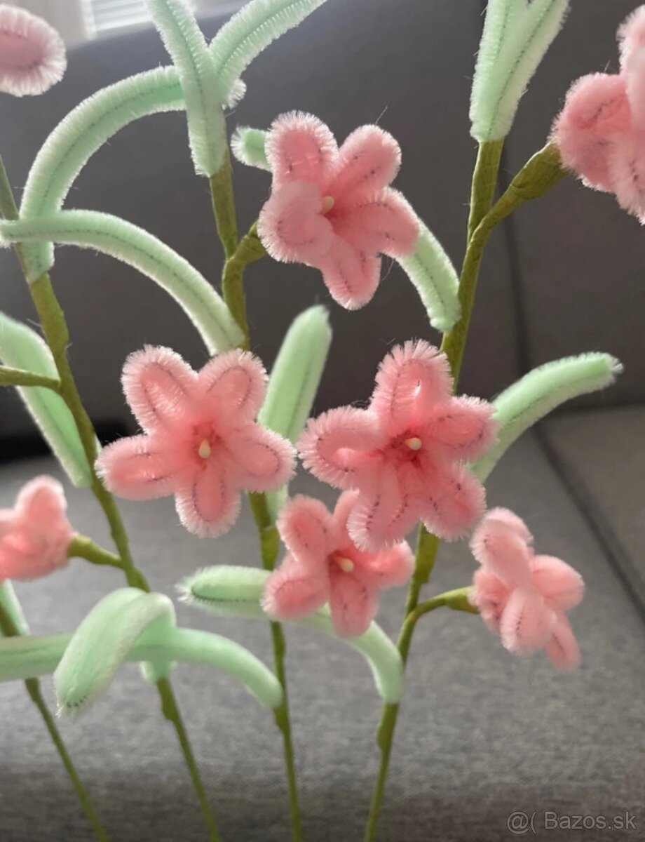 Plyšové kytice, ručne robené - 5