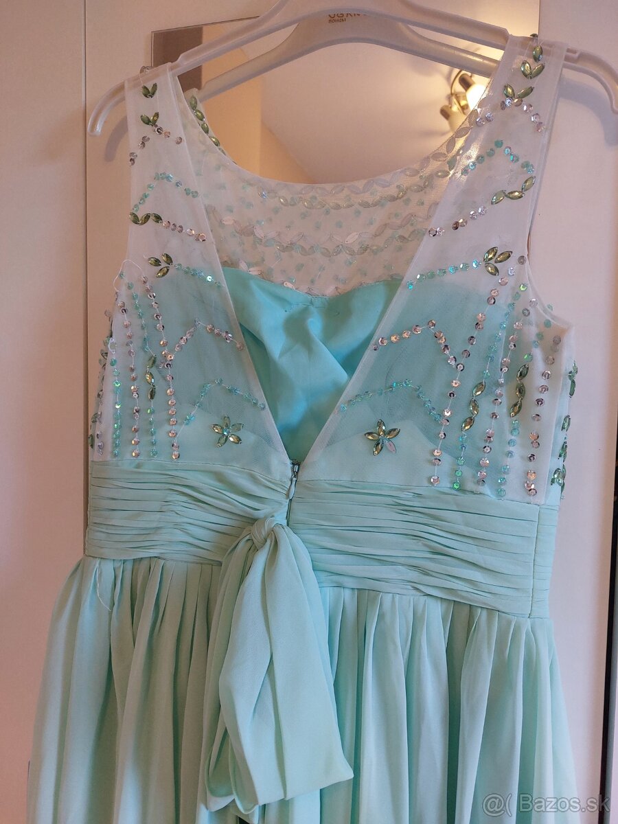 Mentolové spoločenské šaty - 5