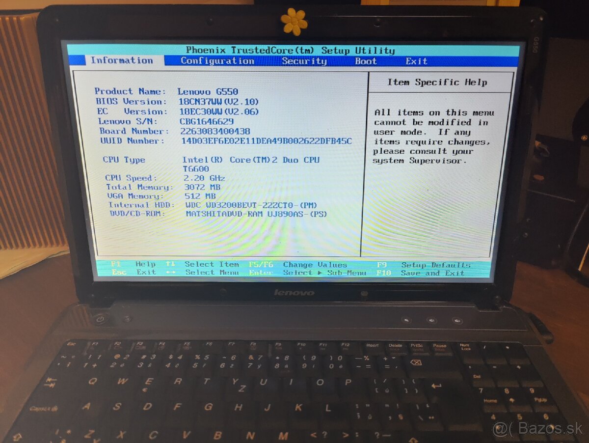 Notebook Lenovo G550 - 35EUR - 5