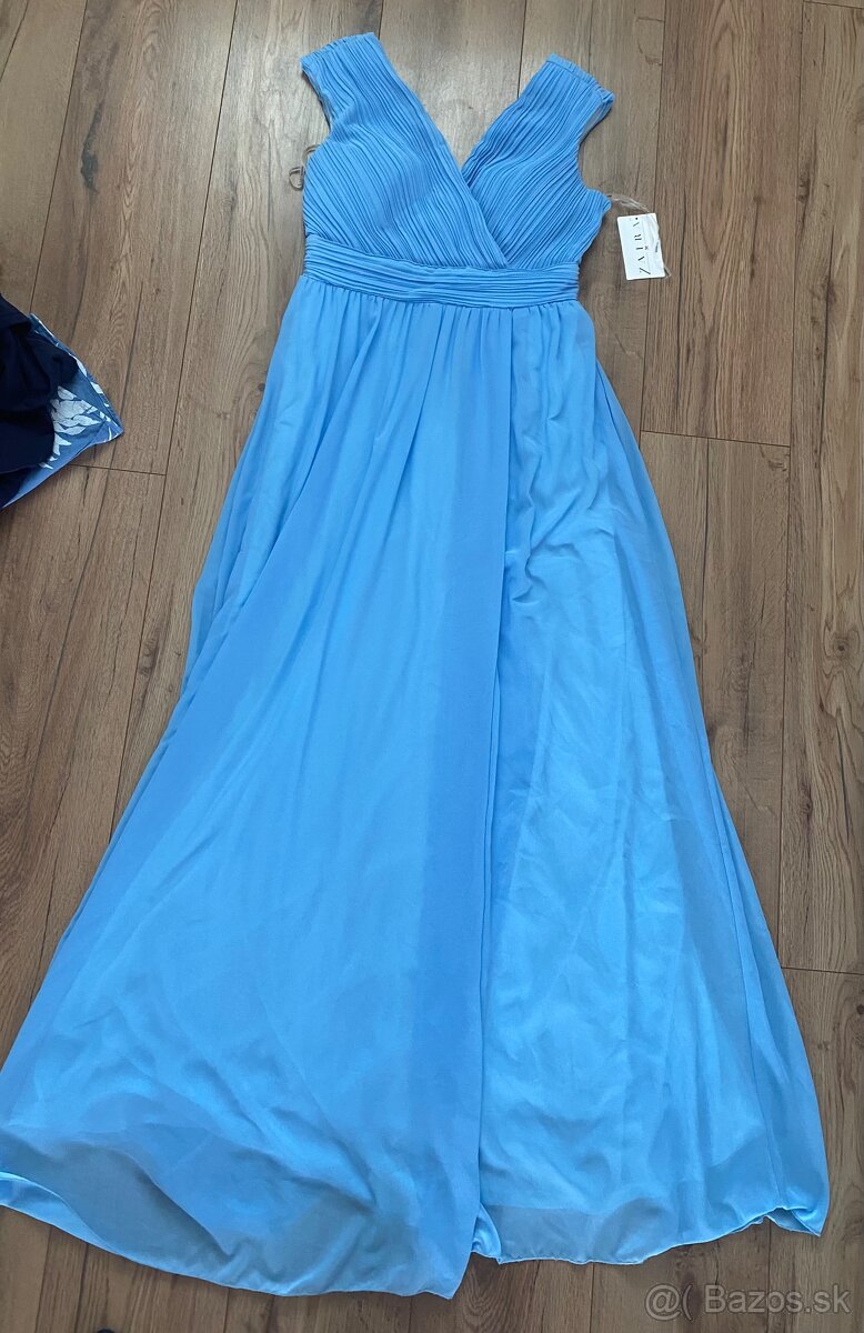 Dlhe spolocenske modre saty Zaira - 5