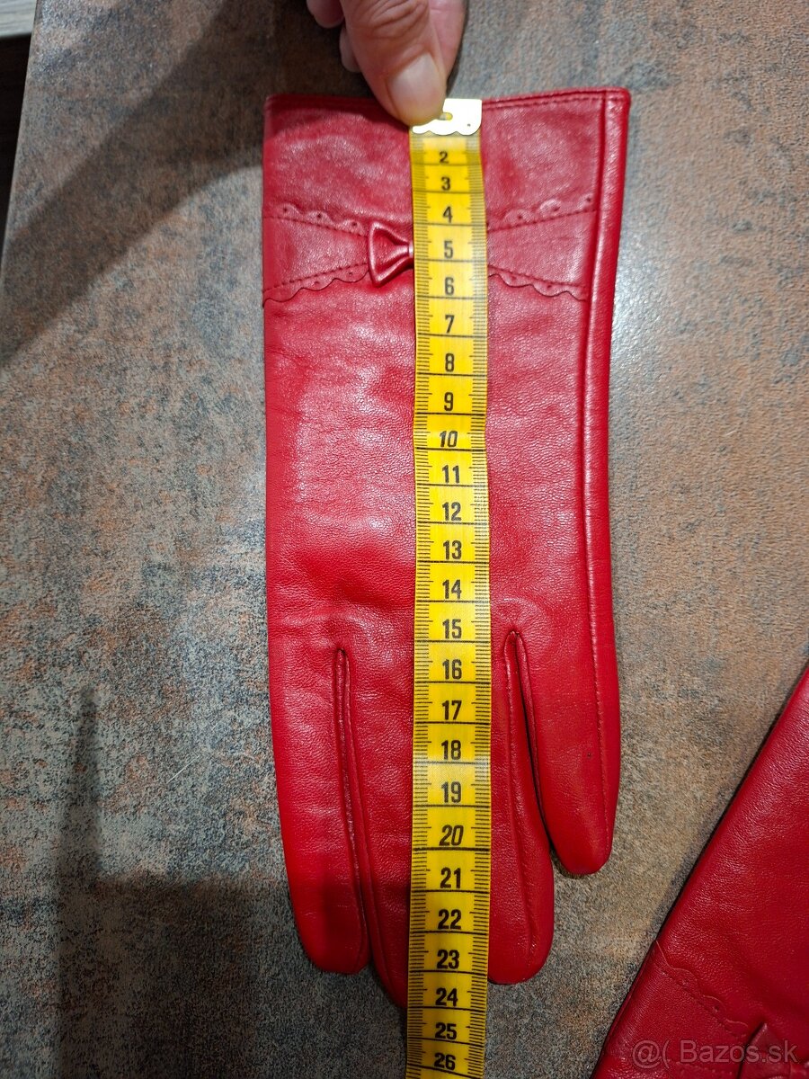 Cervene kozene rukavice - 5