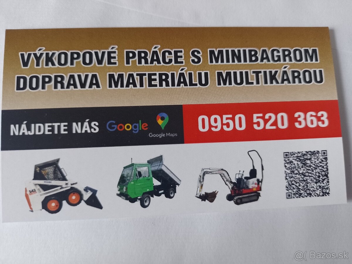 Výkopové a zemné práce minibagrom doprava - 5