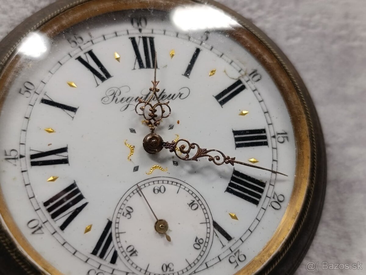 Pánské velmi staré kapesní hodinky REGULATEUR, 67mm, 200g - 5