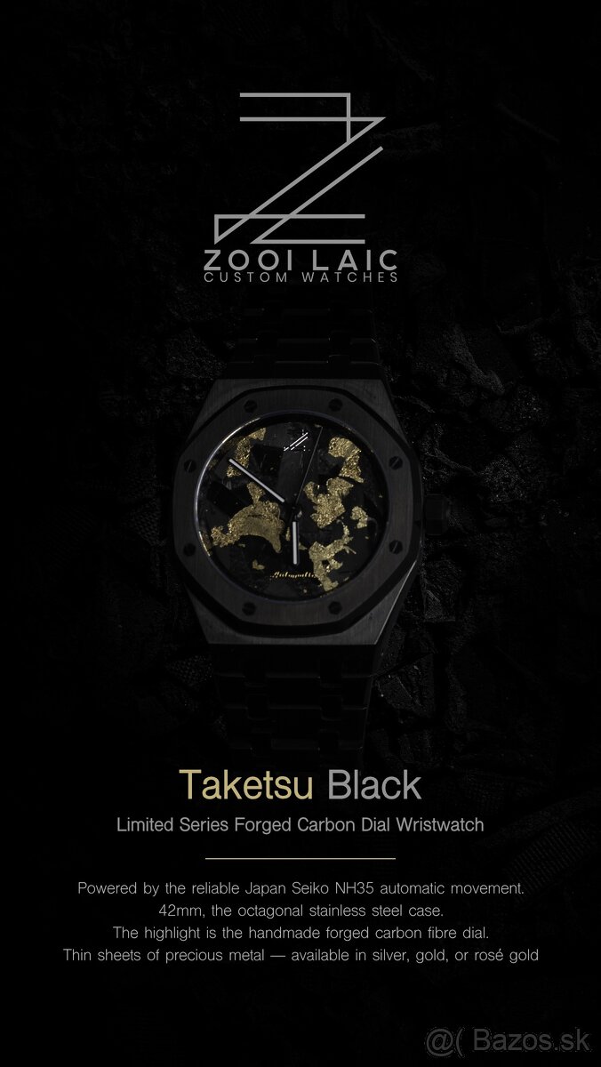Automatické hodinky - jedinečné s karbonovým číselníkom - 5