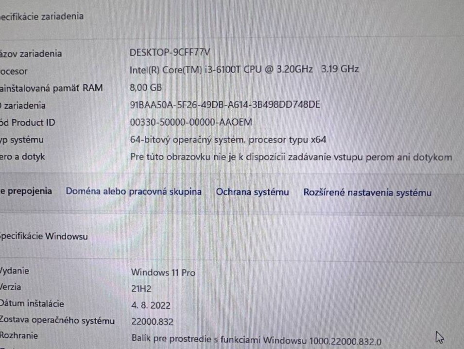 Mini počítač Dell.Intel i3-6100T 2x3,20GHz.240G SSD.8gb ram - 5