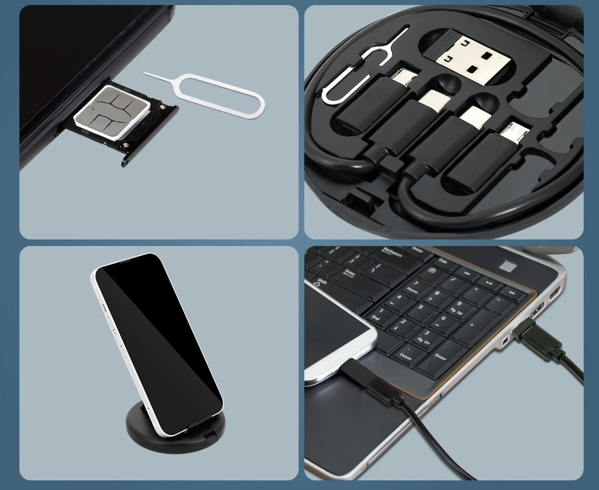 Multi 65W Adapter Kit USB-A USB-C Mikro USB SiM SD - 5