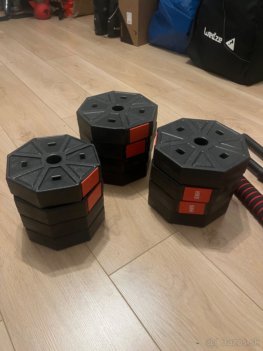 Jednoručky 2x 15kg + tyč - 5