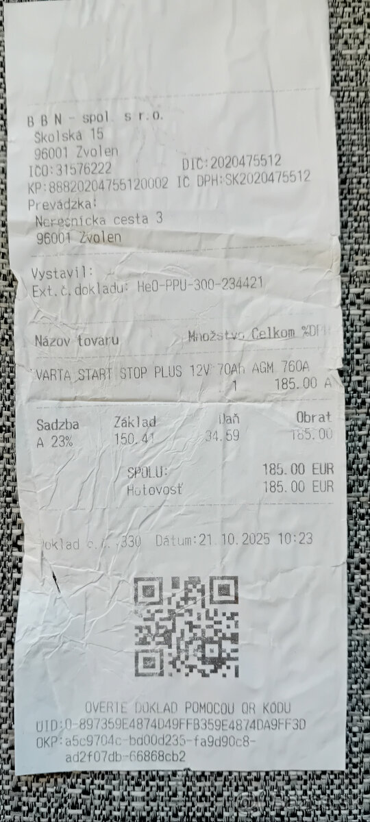 AKUMULÁTOR VARTA - 5