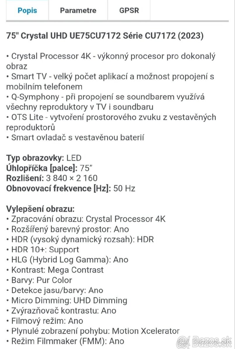 Samsung TV 75" - 5