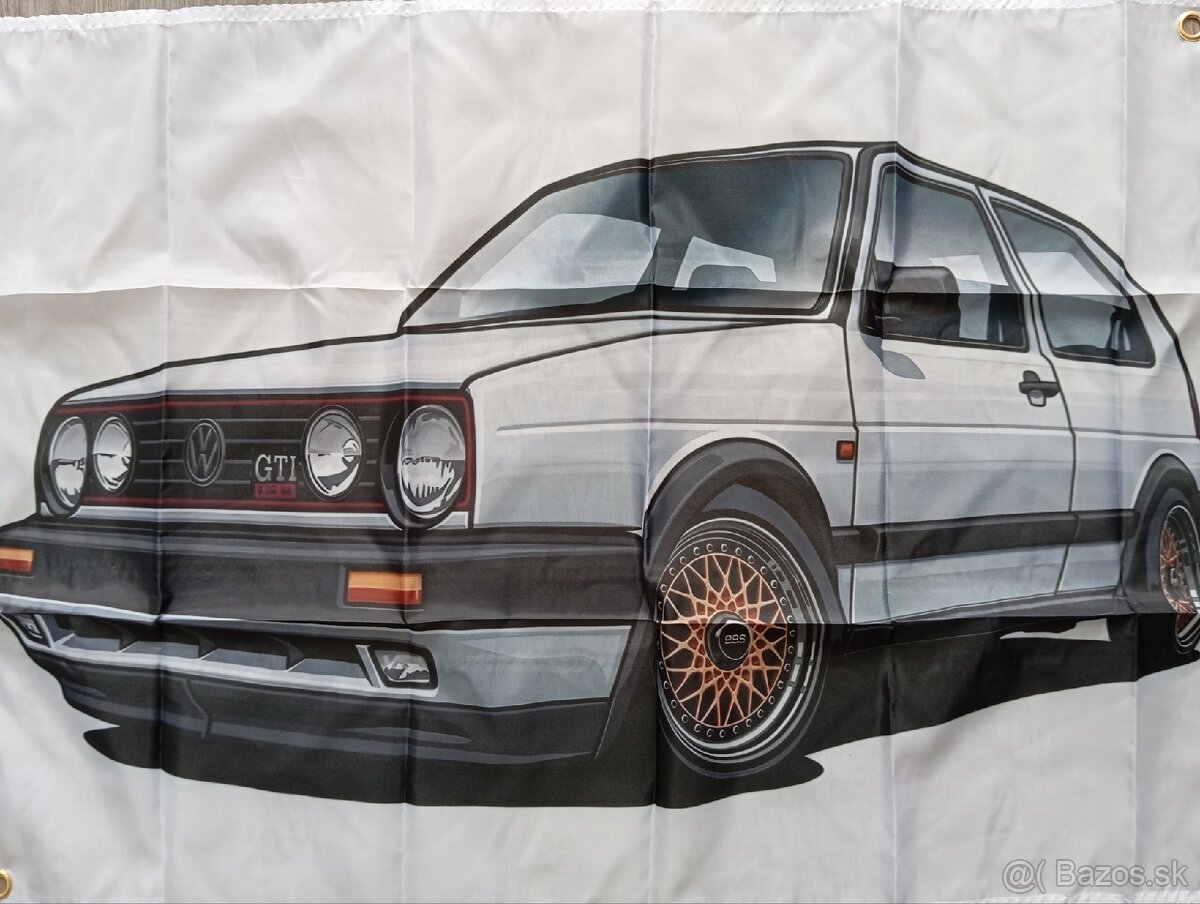 Vlajky VW Golf 1,2,3,GTI,VR6,Hella sport,BBS,R32 - 5