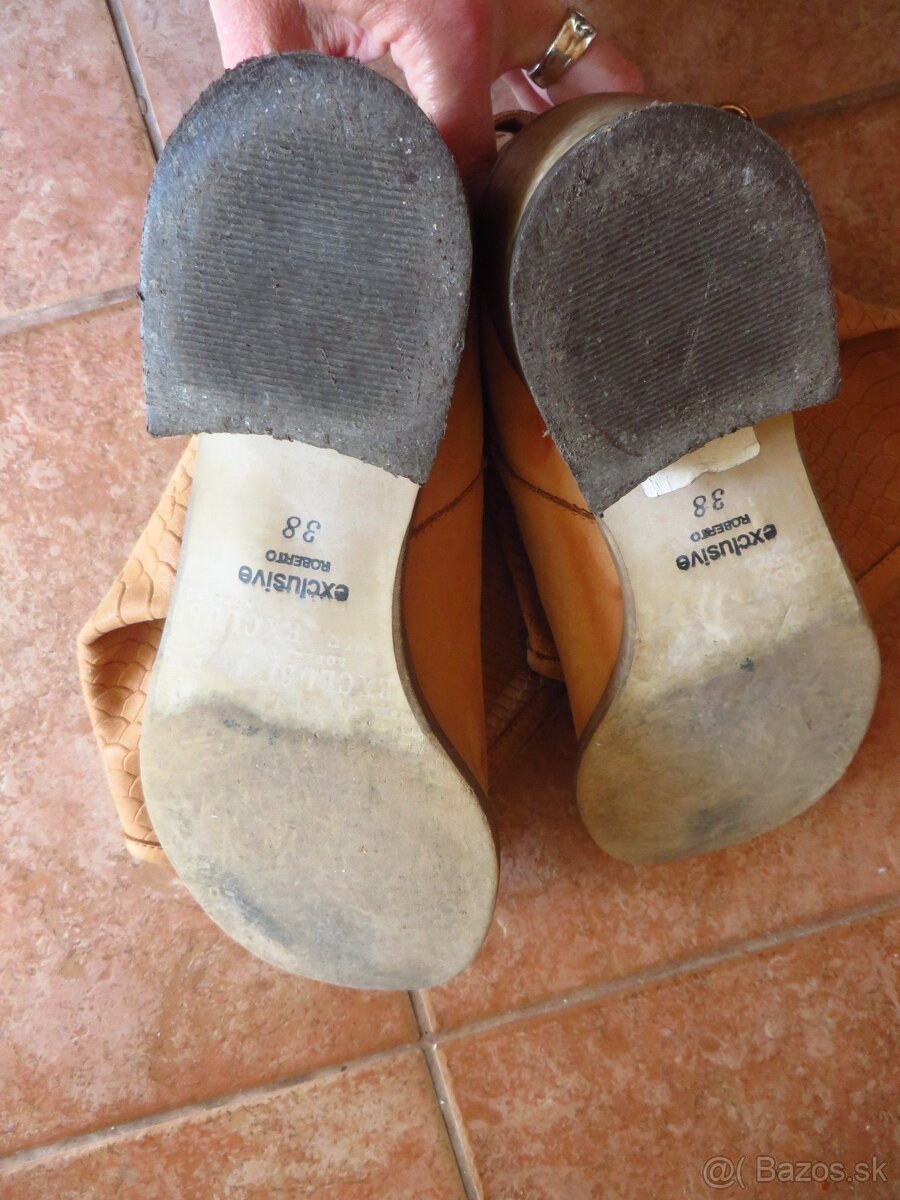 Kožené vysoké čižmy - veľ. 38 - 5