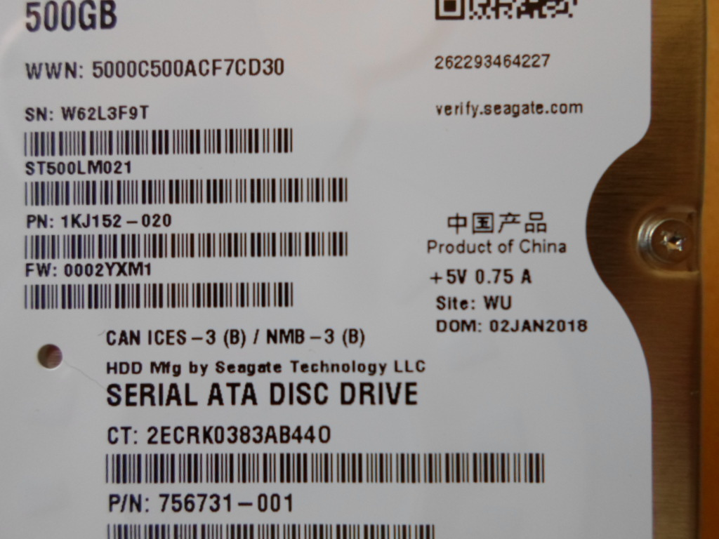 ♦️ 2,5" SATA disk do notebooku - 500 GB ♦️ - 5