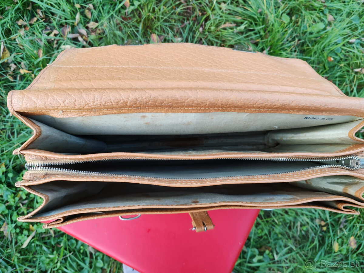 Retro kožená aktovka / brašňa - 5